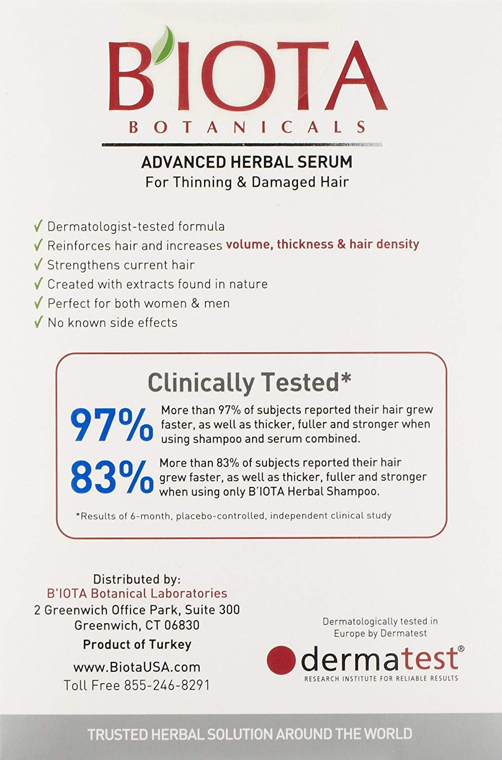 BIOTA BOTANICALS ADVANCED HERBAL CARE LEAVE-IN SERUM,12 count ,0.34 oz.