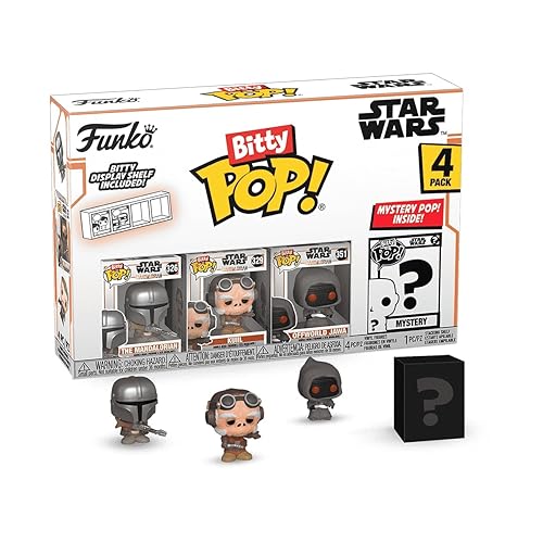 Funko Bitty POP! Mandalorian 4 Pack - The Mandalorian, Bitty POP! Kuiil, Bitty POP! Offworld Jawa, and a Mystery Bitty POP! Figure and A Surprise…