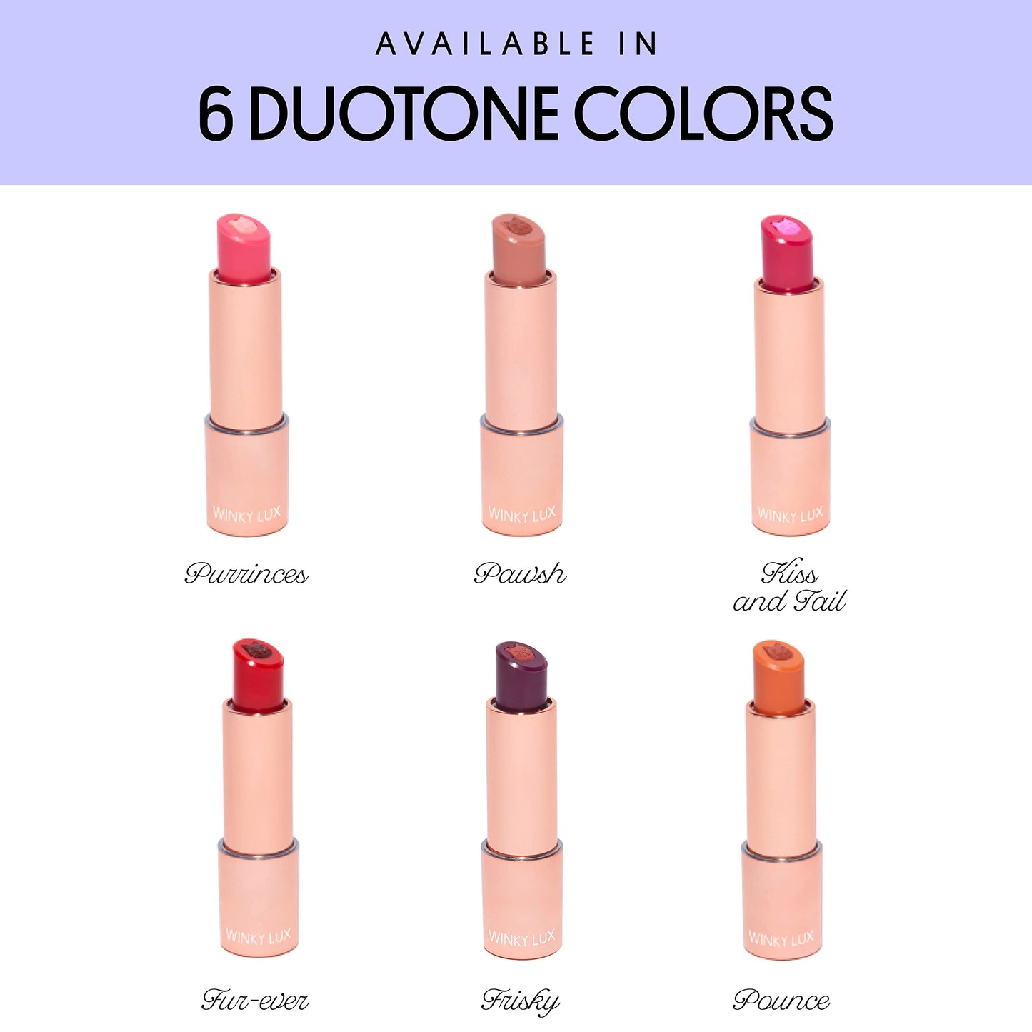 Winky Lux Purrfect Pout Lipstick, Semi Sheer Creamy Lipstick With Jojoba Oil and Vitamin E, Subtle Berry Natural Lipstick, Frisky