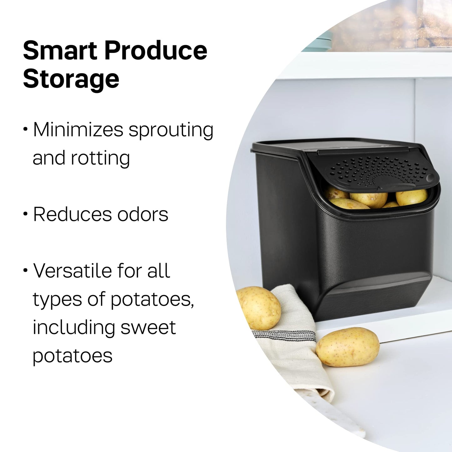 Tupperware Brand Potato Smart Container - Extends the Shelf Life of Potatoes, Including Sweet Potatoes - Easy to Clean