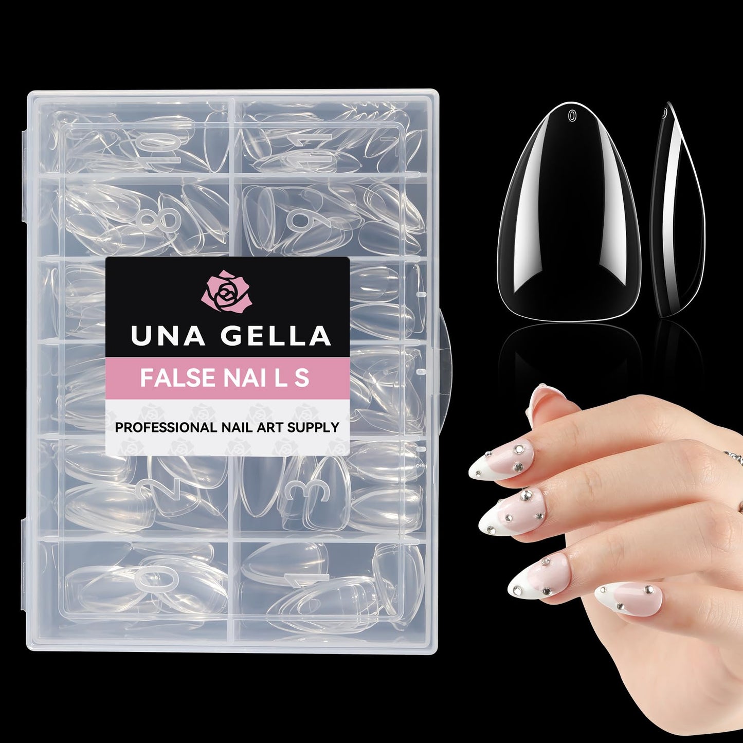 UNA GELLA Short Almond Nail Tips Pre-shape Short Almond Gel Nail Tips 216pcs Press on Nails 12 Sizes Soft Gel Acrylic Clear Fake Full Cover for Nails Beauty and Personal Care UNA GELLA Default Title