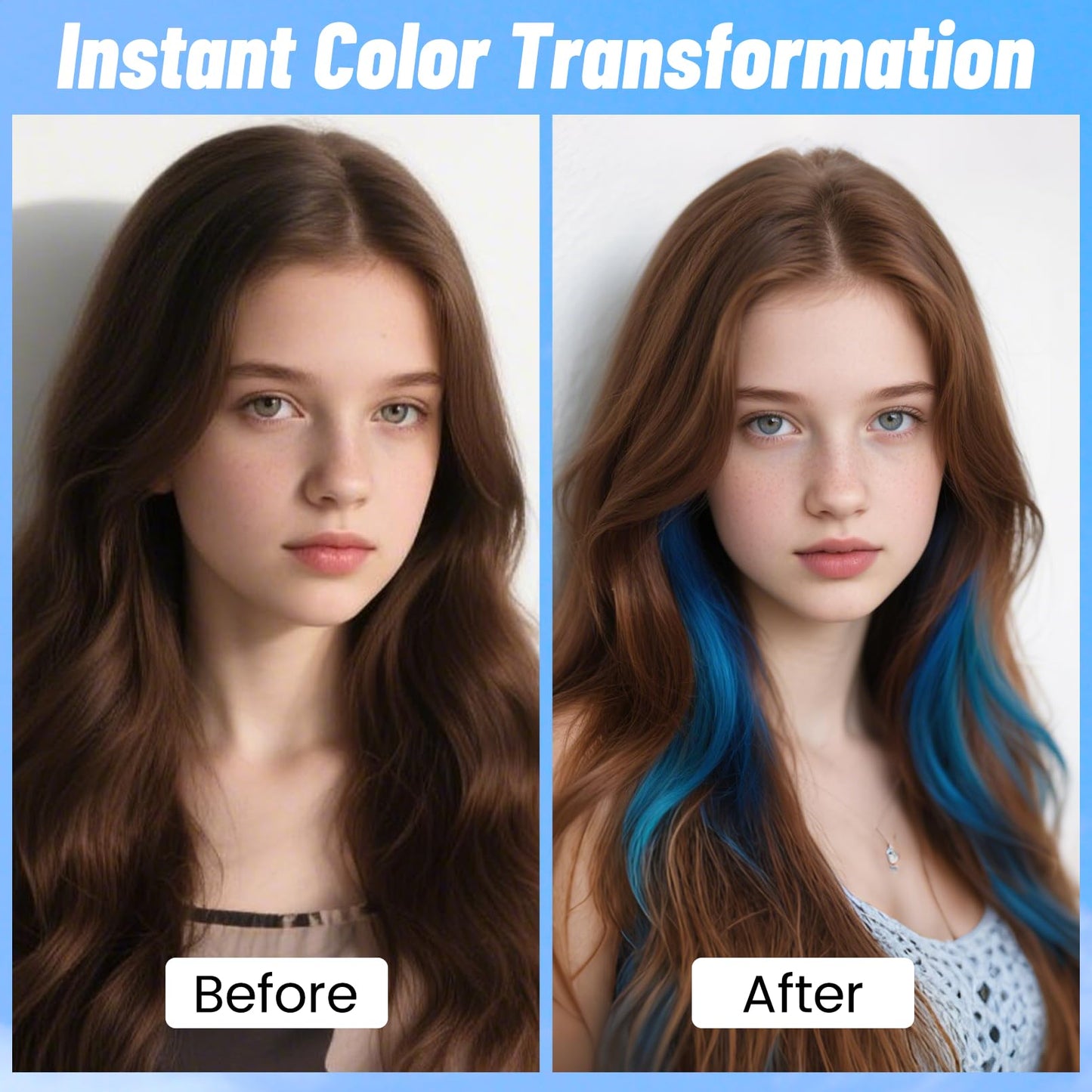 Blue Hair Spray, Seaboll Temporary Hair Color Spray for Kids Women Men-4.06 oz- Safe Non Sticky Washable One Day Hair Dye Spray,Disposable Accessories