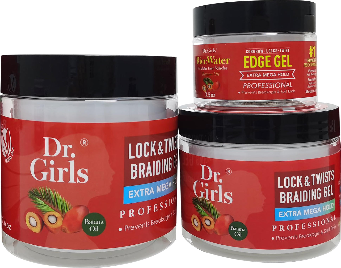 Dr Girls Super Grow Loc & Twists Braiding Conditioning Gel/9.8oz/ Extra Mega Hold (Batana Oil)
