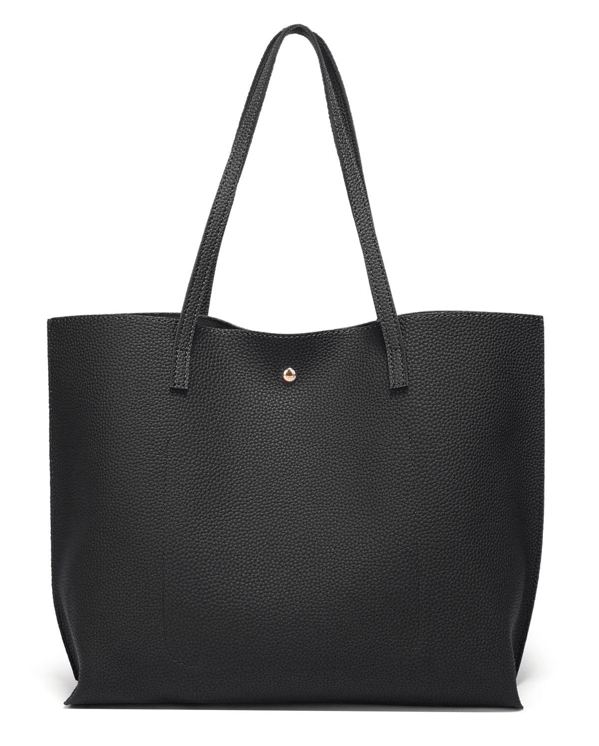 Dreubea Women's Soft Faux Leather Tote Shoulder Bag from, Big Capacity Tassel Handbag Black