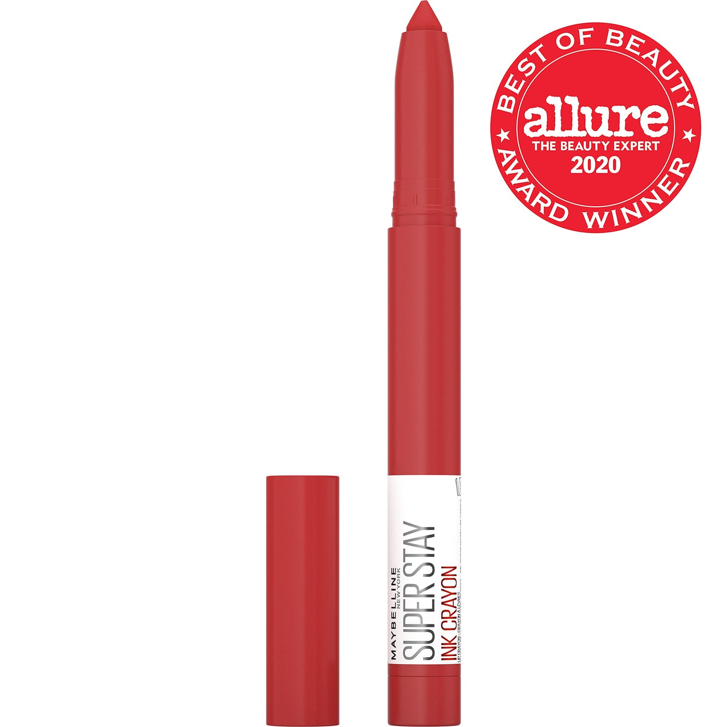 Maybelline Super Stay Ink Crayon Lipstick Makeup, Precision Tip Matte Lip Crayon with Built-in Sharpener, Longwear Up To 8Hrs, Make Moves, Red Nude, 1