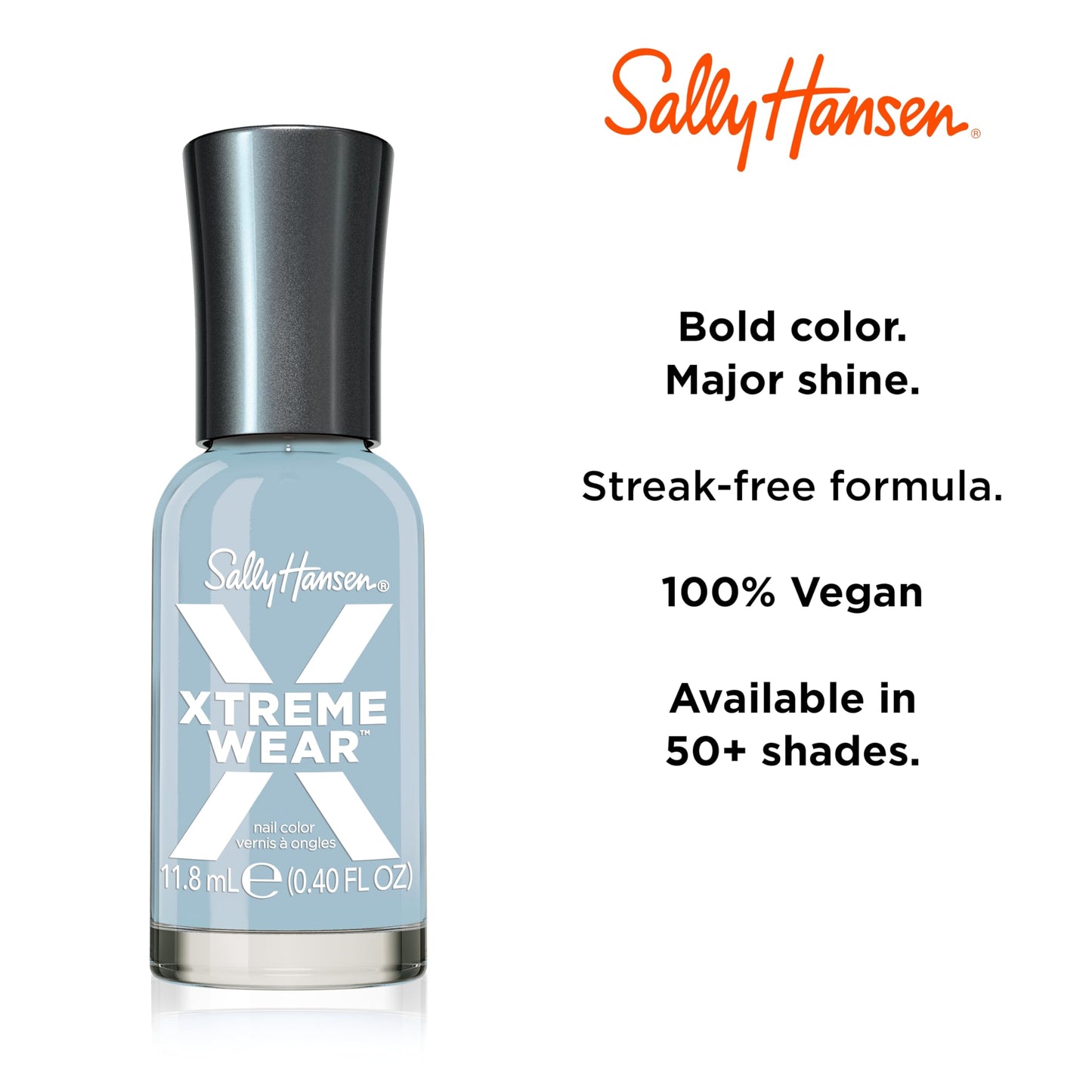 Sally Hansen Xtreme Wear Nail Polish | Streak-Free, Shiny Finish, Long-Lasting, Chip-Resistant, Opaque | Cloud 9 | Pale Sky Blue Nail Color Beauty and Personal Care Sally Hansen
