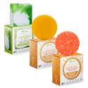 Solid Rice Protein Shampoo, Conditioner and Body Wash Bundle | Shampoo, Conditioner & Wash Bars For Hair and Body w/All Natural Essential Oils & Zero