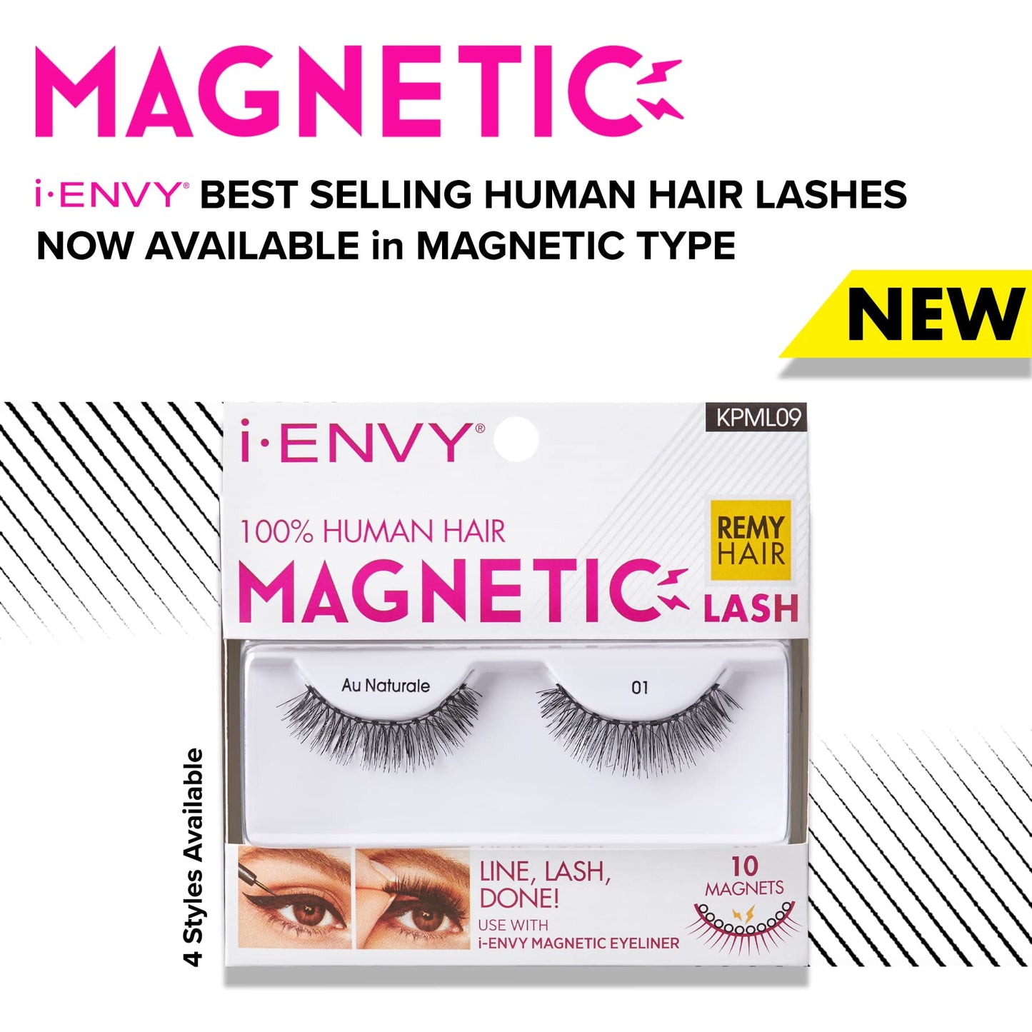 i•ENVY Magnetic Human Hair Lashes Double Strength Reusable Lashes Easy To Apply, Everyday Wearable False Eyelashes