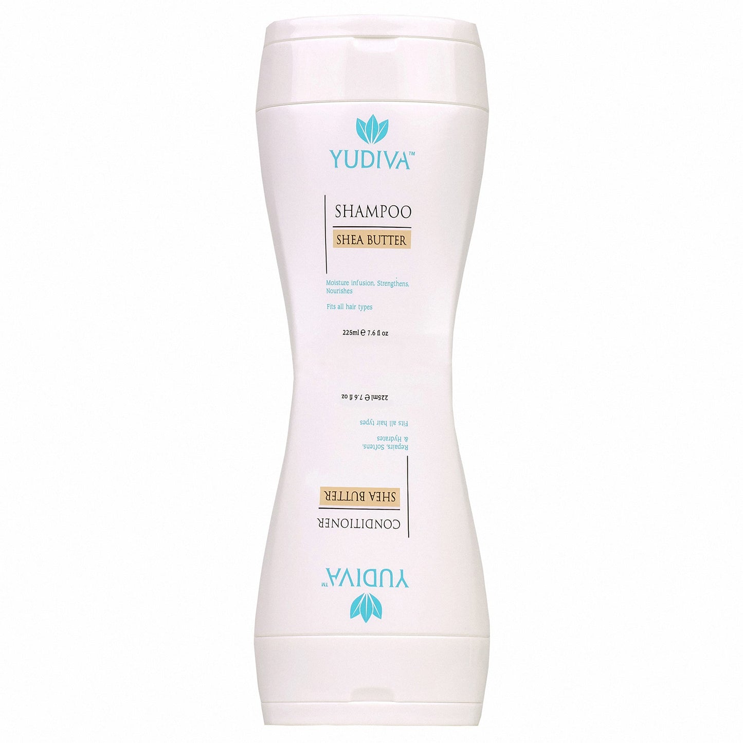 YUDIVA 2 Products in 1 Bottle, Shea Butter Shampoo & Conditioner Set, with travel bag, fits all hair types, 15.2 Fl oz