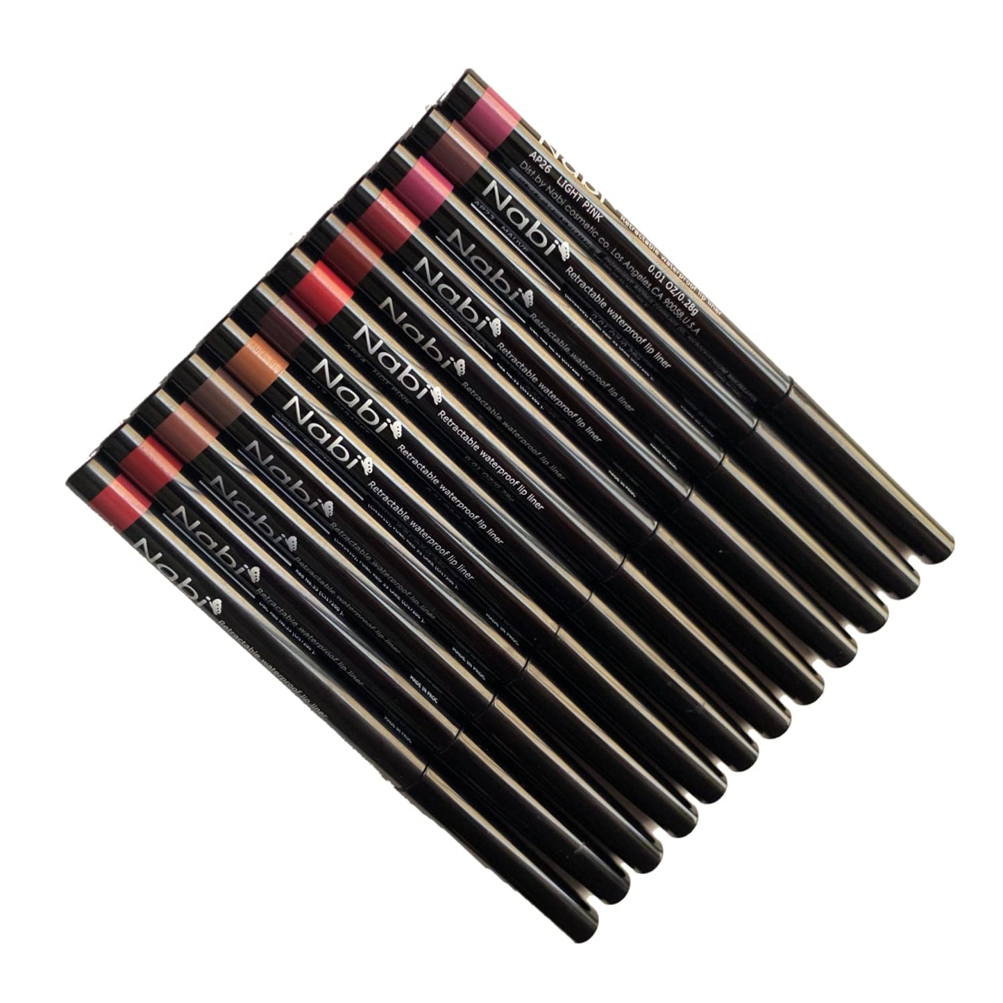 Beauty Spot 12 Colors Retractable Waterproof Lip Liner Set, Roll It Up Auto Lip Liner Pencil, Long Lasting Fade Resistant
