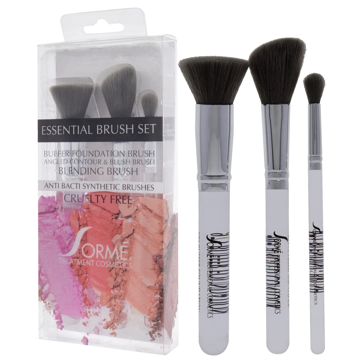 Sorme' Treatment Cosmetics Professional Brush Set C (967,969,971), Soft Fibers, Flawless Blending, Comfortable Grip, Professional Application, Crease