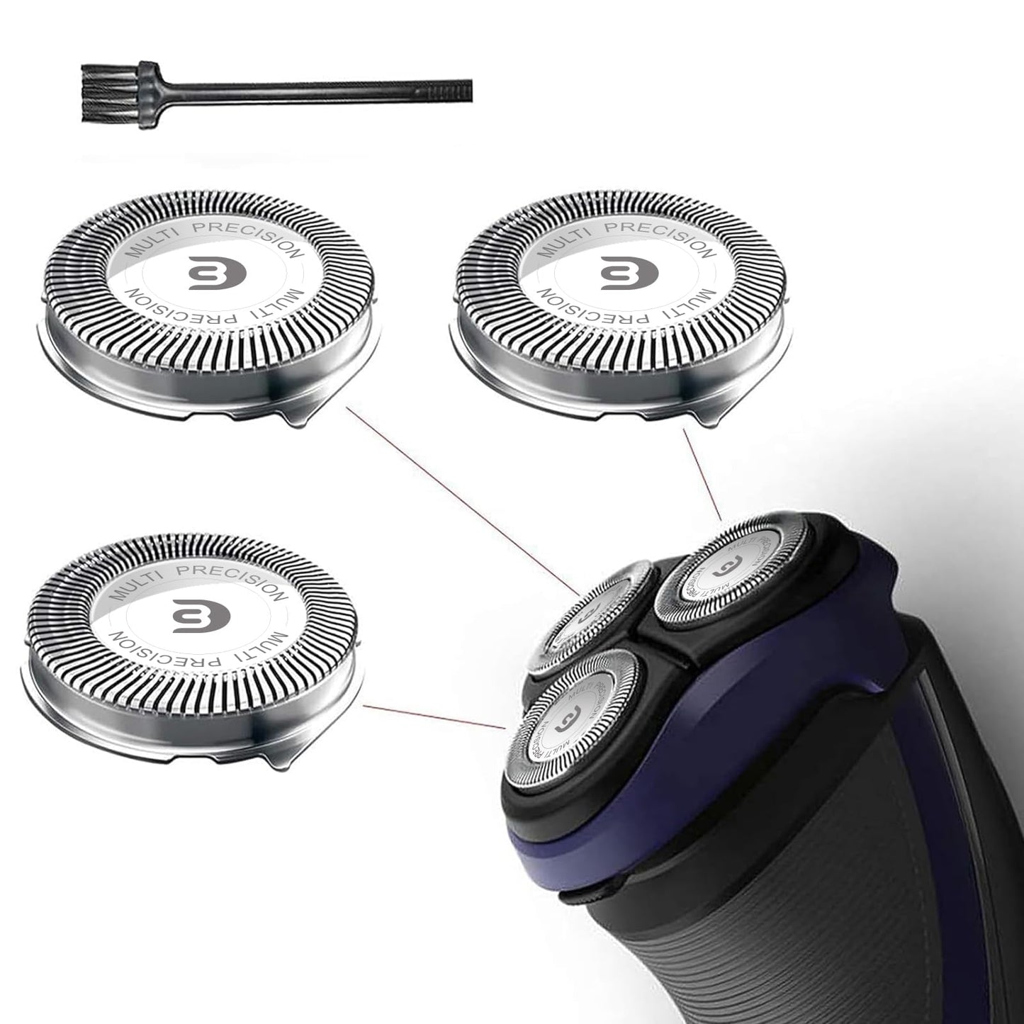 Rollingfit SH30 Replacement Heads Compatible with Philips Norelco Electric Shaver Series 1000, 2000, 3000 and S738, Easy Cut and Replace, 3-pc Pack Beauty and Personal Care RF RollingFit Default Title