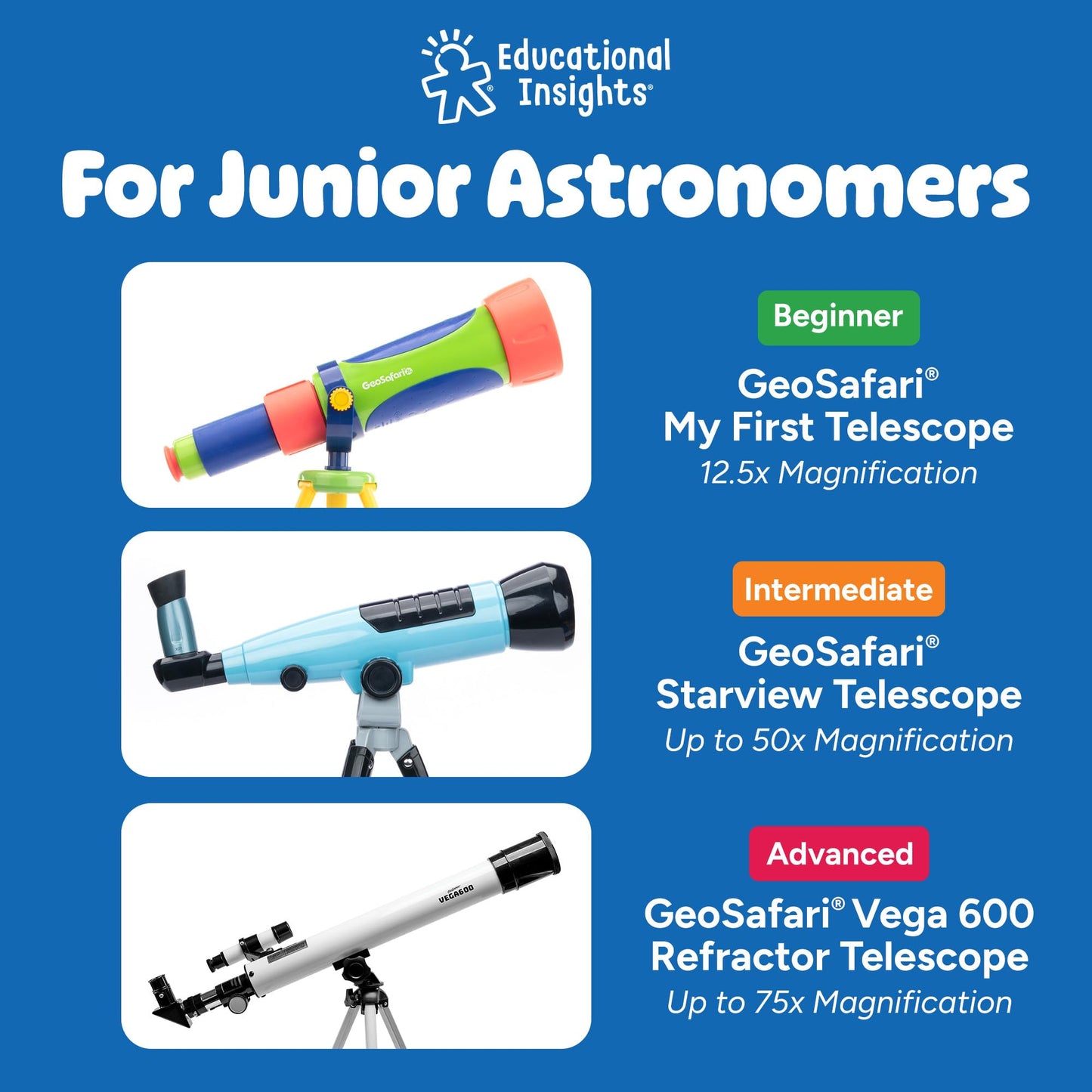 Educational Insights GeoSafari Starview Telescope – Beginner Kids Astronomy & Stargazing Science Set, Space Discovery STEM Gift for Ages 7+