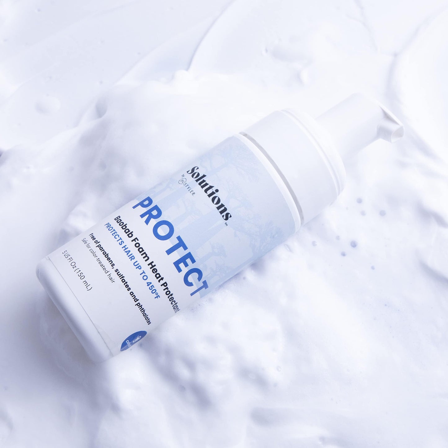 InStyler Solutions Protect Foam Heat Protectant - Baobab Shields Hair From Damage Up To 450º F - Helps Soften & Detangle Damaged Hair - Color-Safe