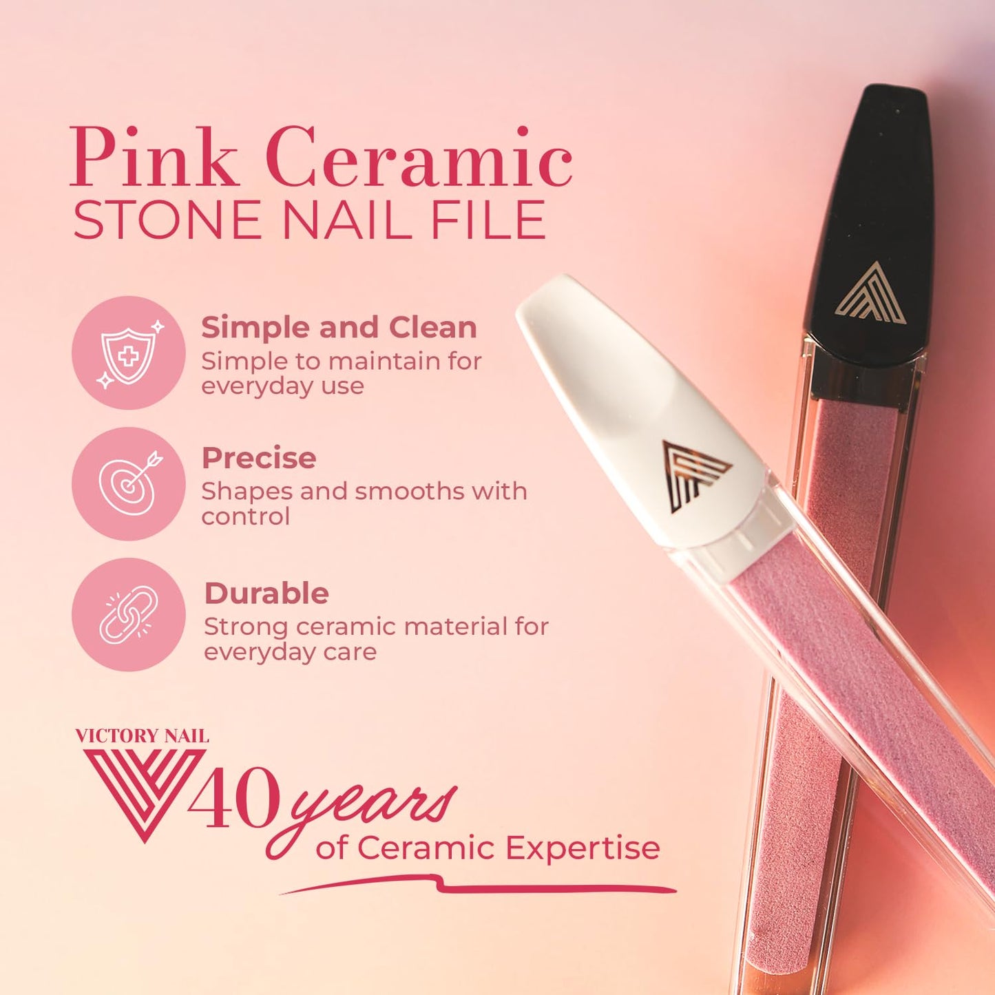 Ceramic Files for Nails, Manicure Fingernail Files with Cases, Expert Precision Filing, Leaves Nails Smooth- Perfect for Women, Men, Kids & Baby