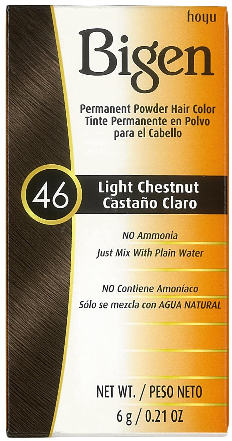 Bigen Permanent Powder Hair Color 46 Light Chestnut 5 Count (Pack of 1)