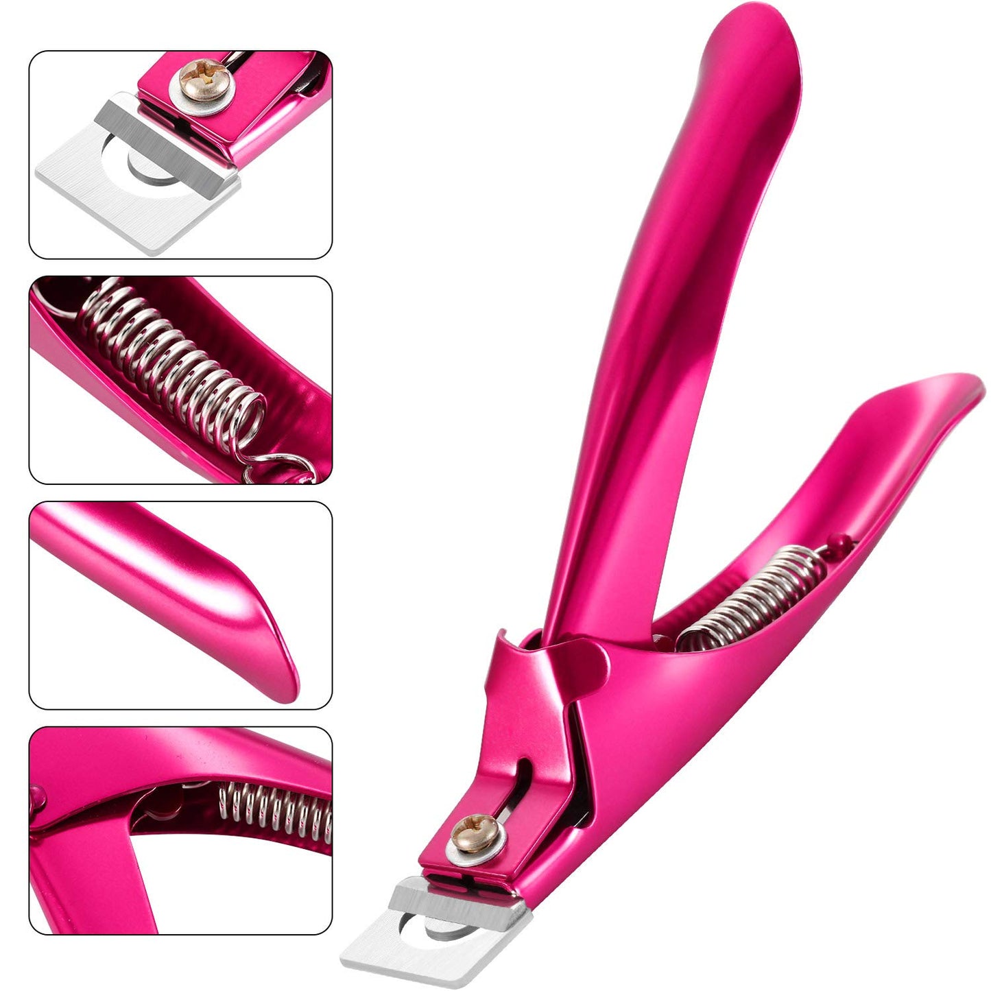 Yaomiao 3 Pcs False Premium Nail Clipper for Acrylic Nail Tips Cutter Rustproof Stainless Steel Fingernail Trimmer Manicure Tool for Salon Beauty