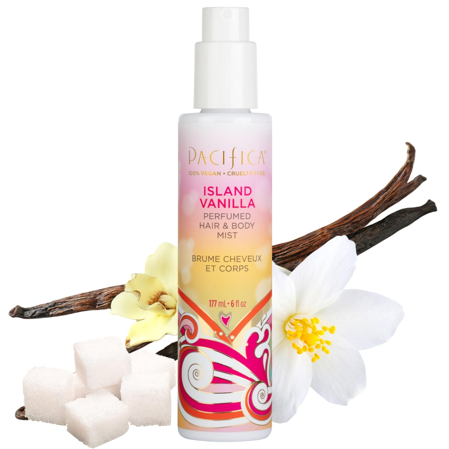 Pacifica Island Vanilla Hair Mist Perfume and Full Body Spray for Women - Fragrance Spray for A Mood-Lifting Experience, Paraben-Free, Clean Beauty No