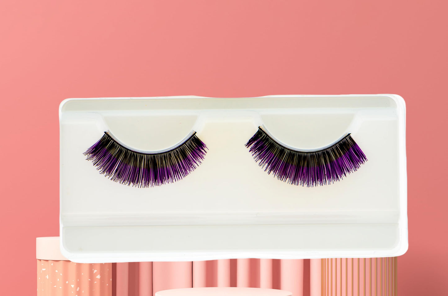 EMILYSTORES Purple False Eyelashes Halloween Colorful Eye lashes Extension Tools for Cosplay Makeup Natural Looking Masquerade Party Eyelashes 1 Pair