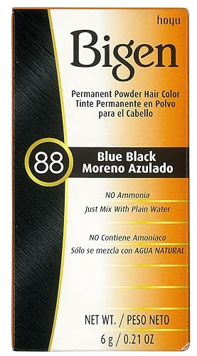 Bigen Permanent Powder Hair Color 88 Blue Black 1 ea (Pack of 5)