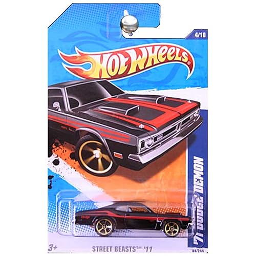 2011 HOT WHEELS STREET BEASTS BLACK 4/10 '71 DODGE DEMON 84/244 by Hot Wheels