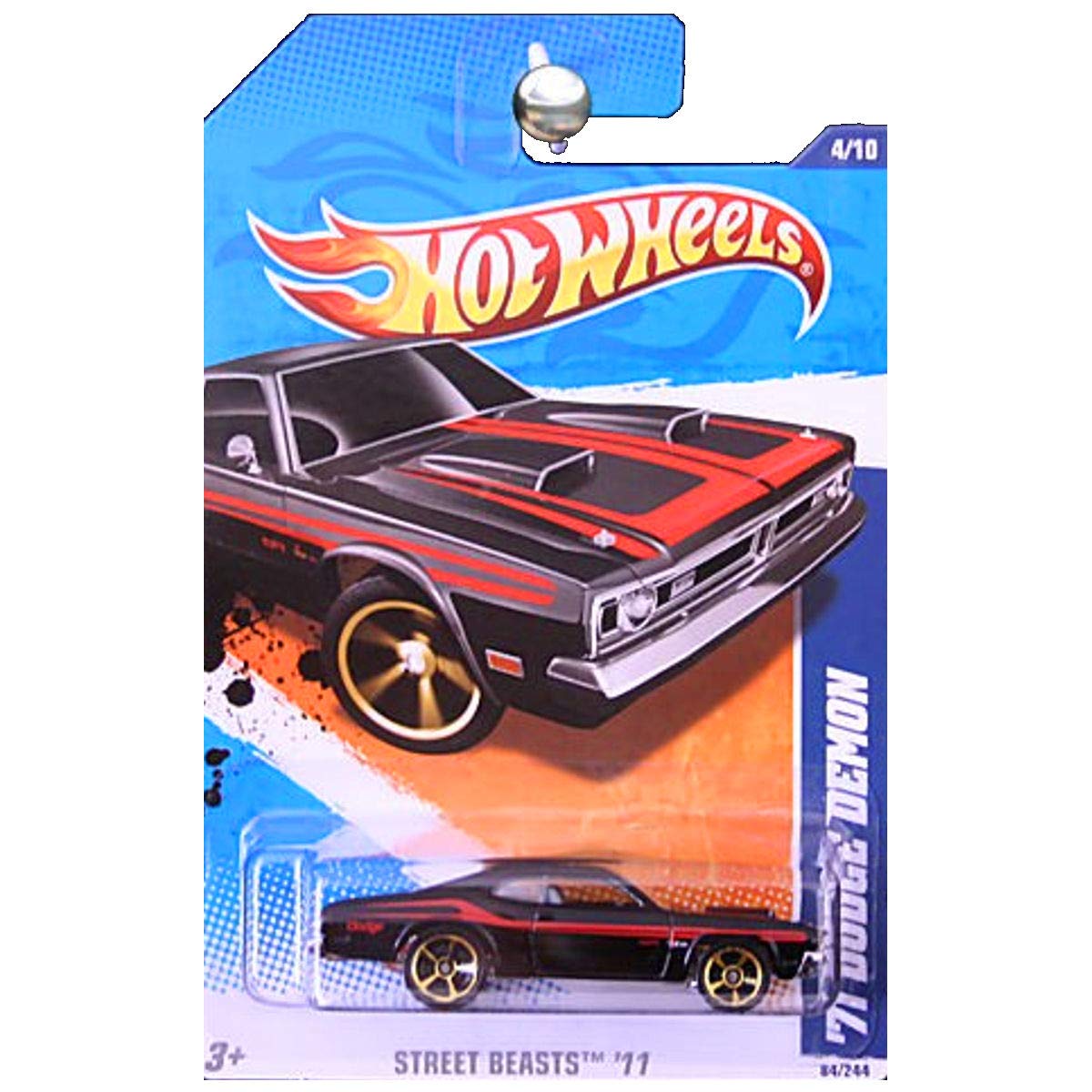 2011 HOT WHEELS STREET BEASTS BLACK 4/10 '71 DODGE DEMON 84/244 by Hot Wheels