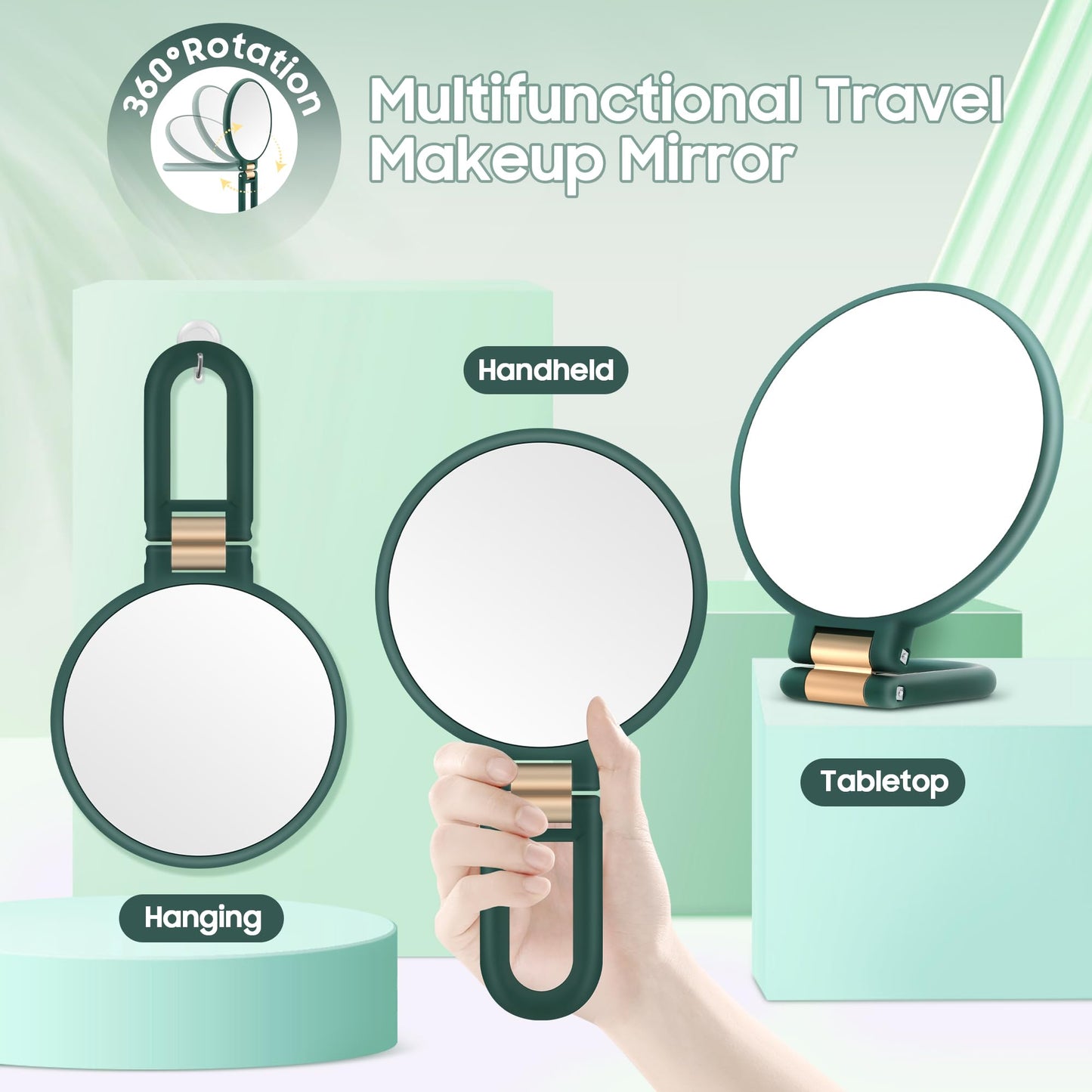 B Beauty Planet 40X Magnifying Mirror, Hand Mirror with Handle, Double Sided Hand Mirror with 40X/1X Magnification, Travel Essential Portable Foldable Beauty and Personal Care B Beauty Planet