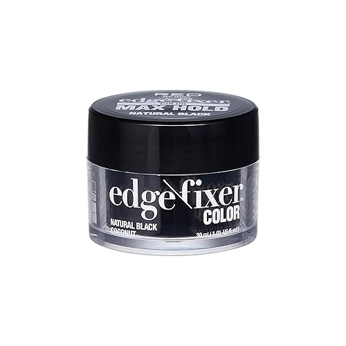Red by Kiss Edge Fixer Color 24 HR Max Hold & 100% Gray Coverage 30mL (1.01 US fl.oz) Natural Black Perfect for Missing Edges