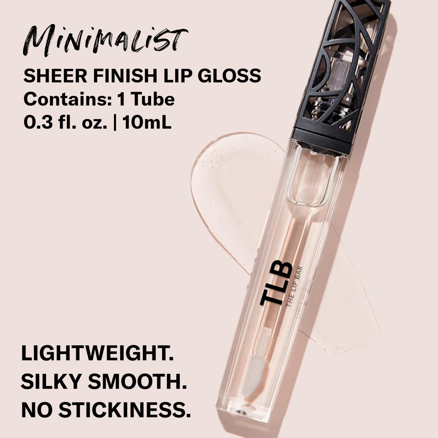 The Lip Bar - Lip Gloss, Minimalist (Clear) - Gloss Up Sheer Finish - Smooth, Not Sticky Formula - Moisturizing Coconut Oil, Olive Oil, Argan Oil &