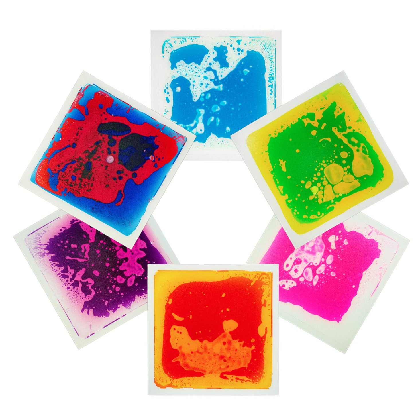 Art3d 1-Pack Fancy Floor Tile for Kids Room Liquid Encased Floor Tile, 11.8" x 11.8" Blue