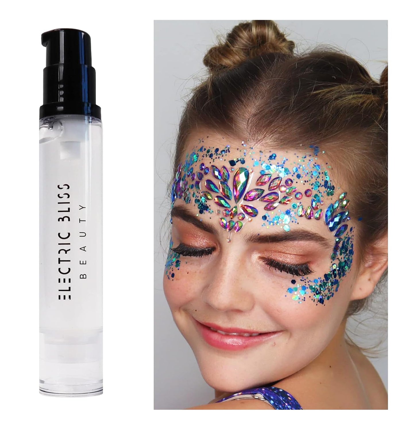 Pink - Holographic Chunky Glitter Gel for Body, Face, Hair - Vegan & Cruelty Free - Electric Bliss Beauty - Uses Include: Festival Rave Makeup