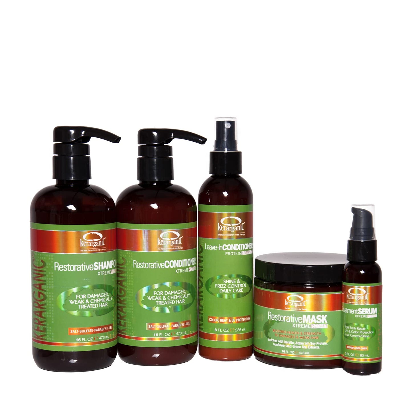 KERARGANIC RESTORATIVE XTREME HAIR REPAIR PRODUCTS FRIZZ CONTROL KIT