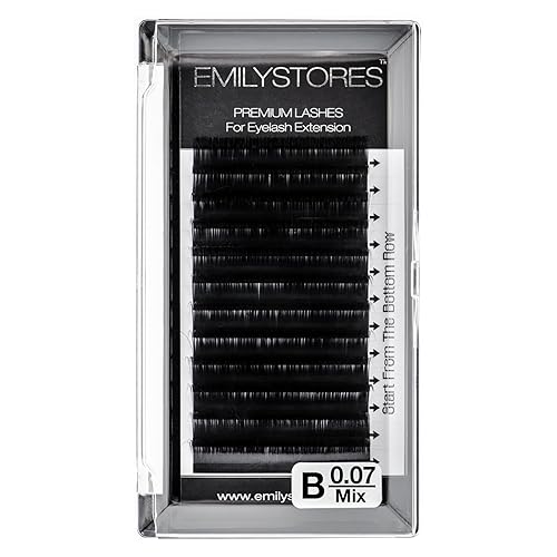 EMILYSTORES Lash Extension 0.07mm Thickness B Curl Length Mixed Sizes 8-14mm Natural Looking Individual Rapid Eye Lashes For Eyelash