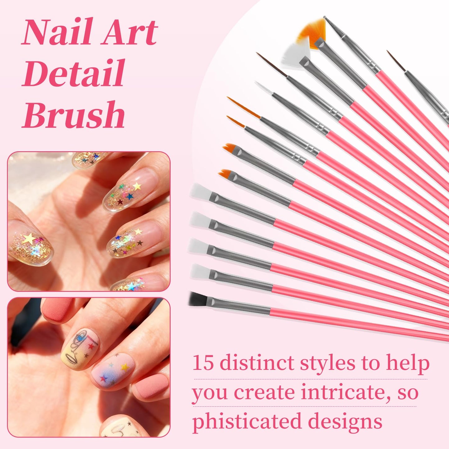vivinin 25PCS Nail Art Tools Set, Includes Nail Art Brushes, Nail Stand, Dotting Tools, Striping Liner Fingernail Drawing Pens, Jelly Glue, tweezers Beauty and Personal Care vivinin
