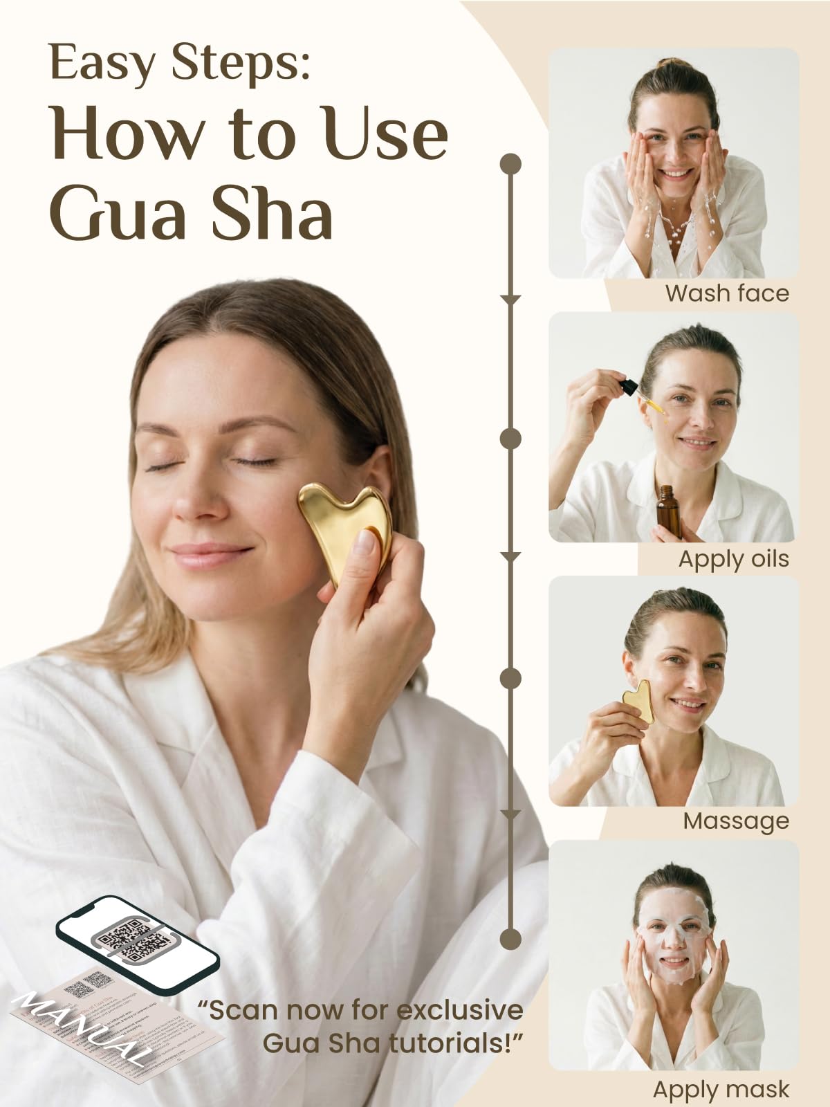 Rena Chris Gua Sha Facial Tools, Stainless Steel Guasha Tool for Acupuncture, Manual Massage Tool for Jawline Sculpting and Puffiness Reducing, Gua Beauty and Personal Care Rena Chris