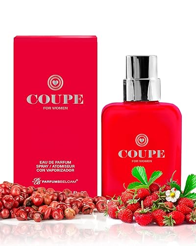 PB ParfumsBelcam Coupe For Women Eau de Parfum Spray - Fruity Floral Perfume with Wild Strawberry, Pink Pepper & Cedarwood - Elegant Women’s Fragrance for Date Night & Everyday Wear, 2.5 Fl Oz