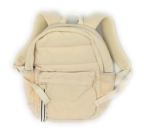 Victoria's Secret PINK Quilted Puffer Backpack (Off-White)