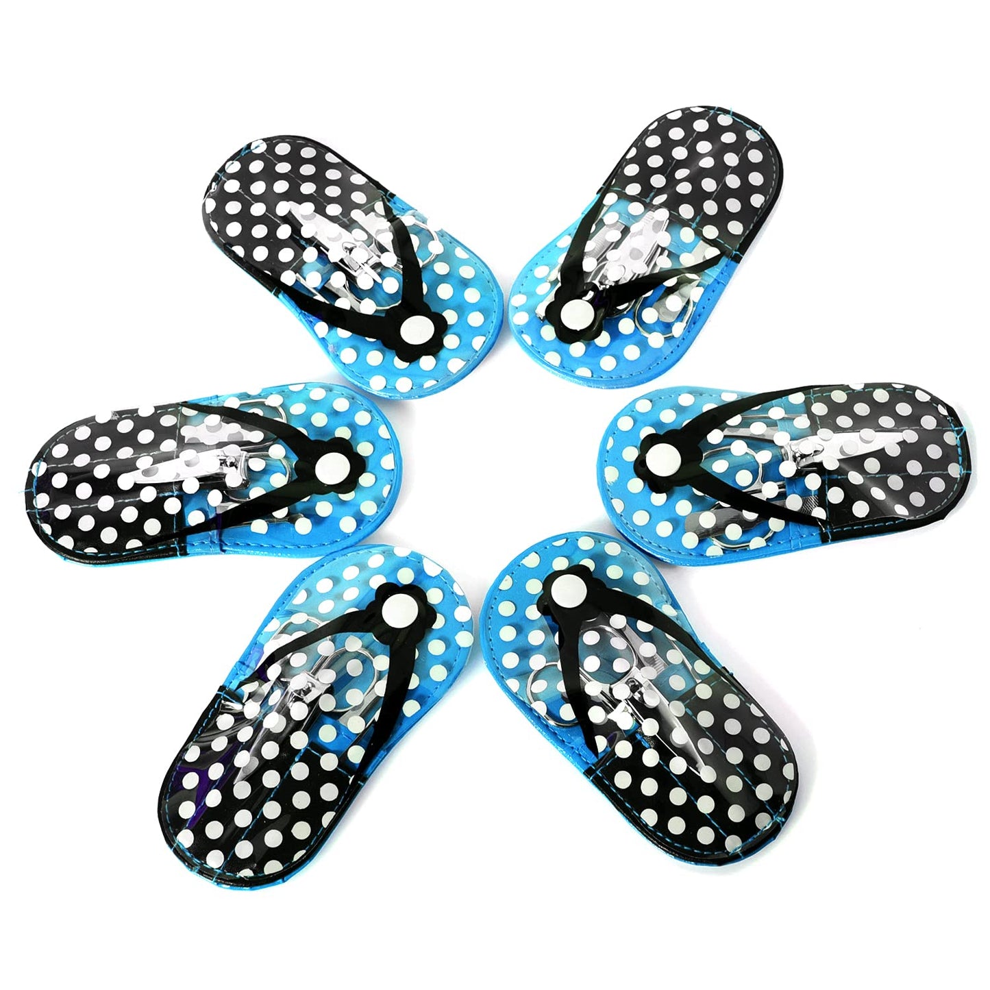 Spove Polka Dot Flip Flop Manicure Sets Manicure Kit Personal Care pack of 6 Blue