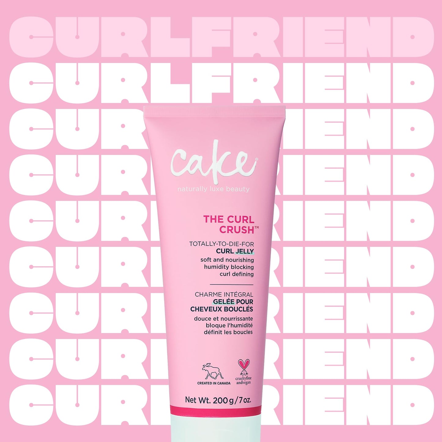Cake Beauty Curl Jelly, The Curl Crush - Moisturizes & Nourishes Curls - Lightweight for Soft Hold & Shiny Finish - Humidity Blocking For Frizz