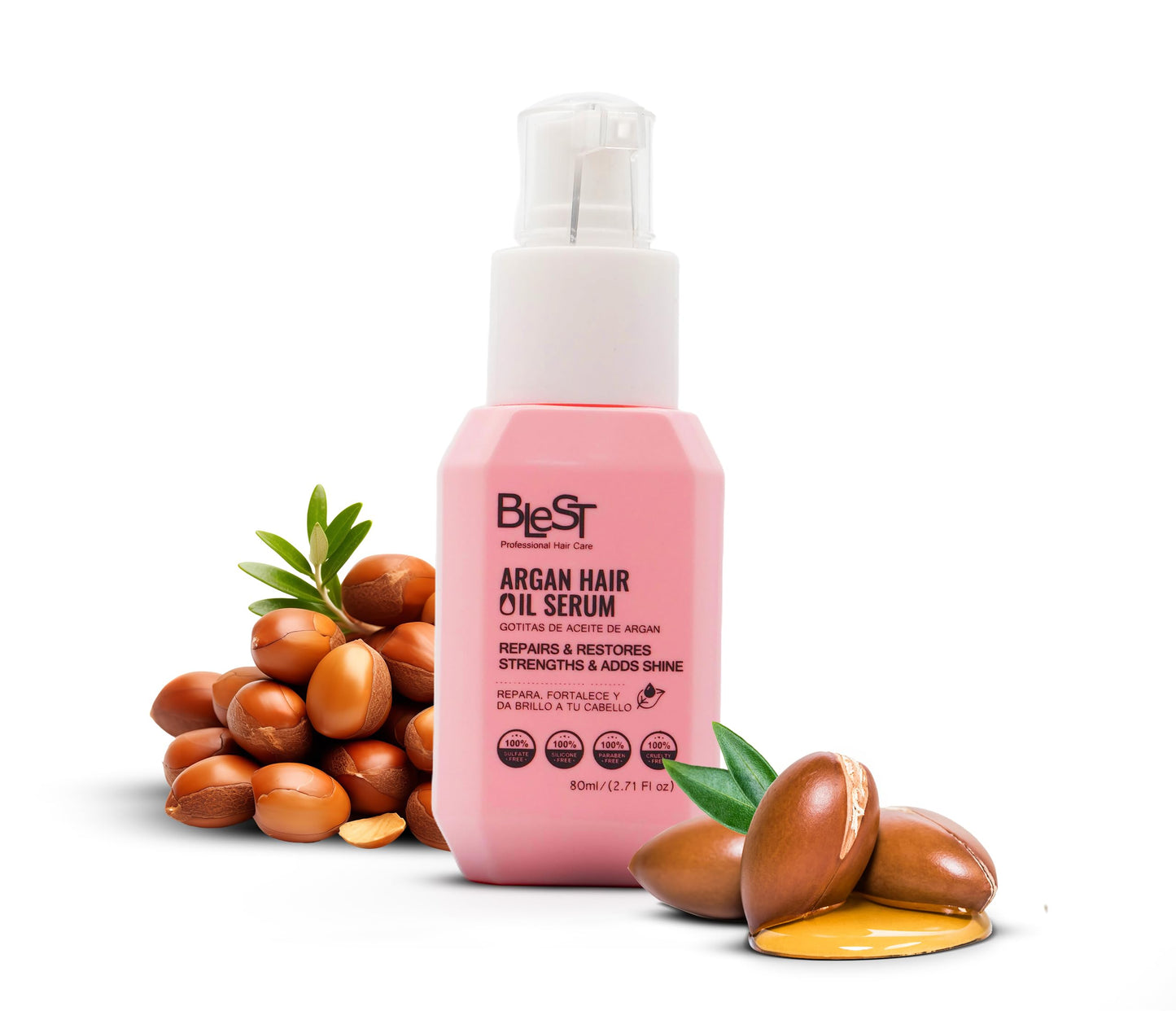 BLEST PROFESSIONAL Argan Hair Oil Serum - Lightweight Nourishing Treatment with Organic Argan Oil for Hair Growth, Shine & Repair - Deep Moisturizing