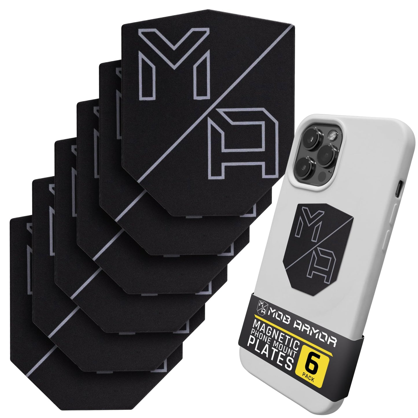 Mob Armor MobNetic Plate - Magnetic Phone Mounting Plate - 0.02inch Thick Metal - iPhone & Android Smartphone Compatible - 3M VHB Adhesive Cars…