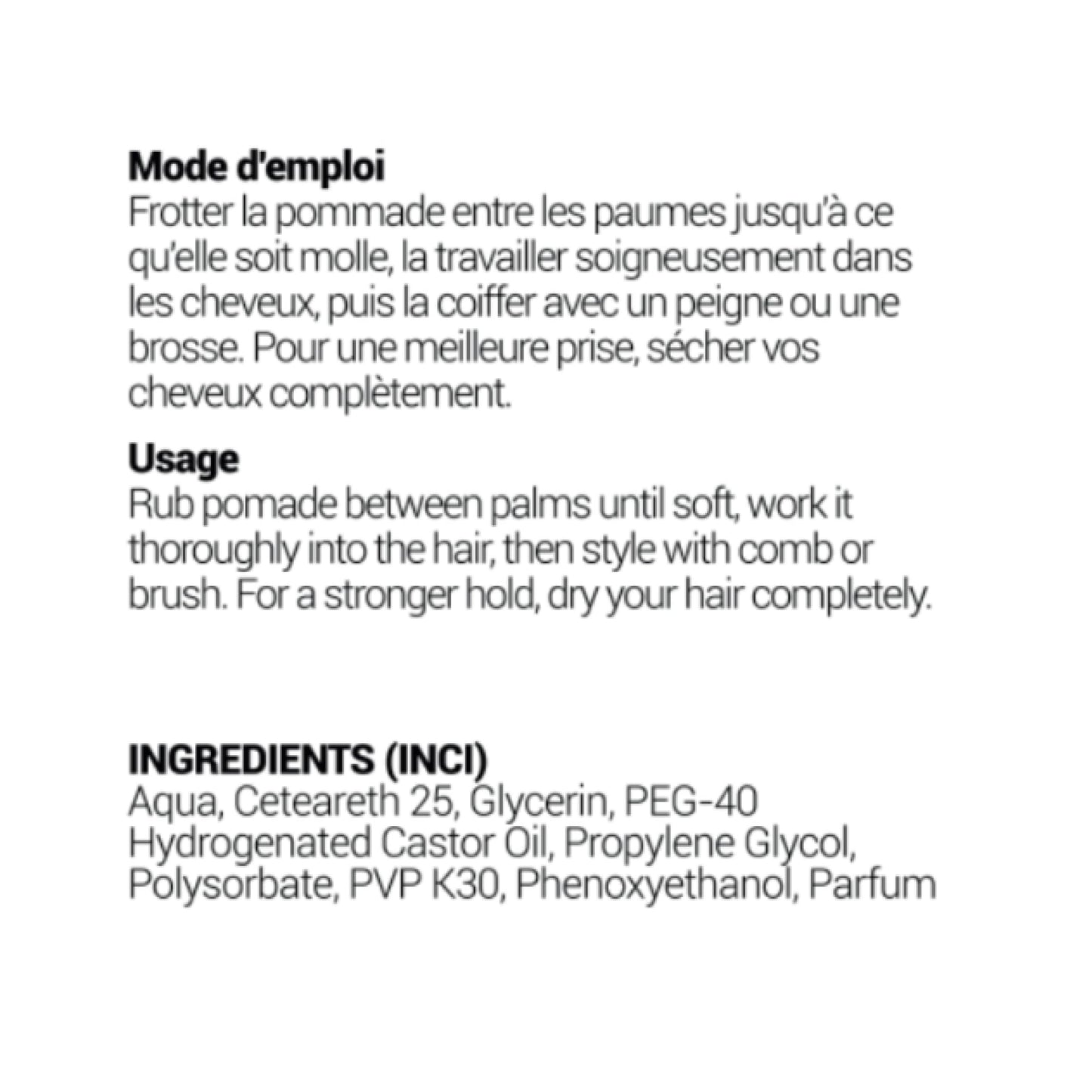 Duc de Santal Hair Pomade for Men for All Hair Styles - Strong Hold and Medium Shine, Water-Based Hair Styling Pomade, Adds Texture & Thickness