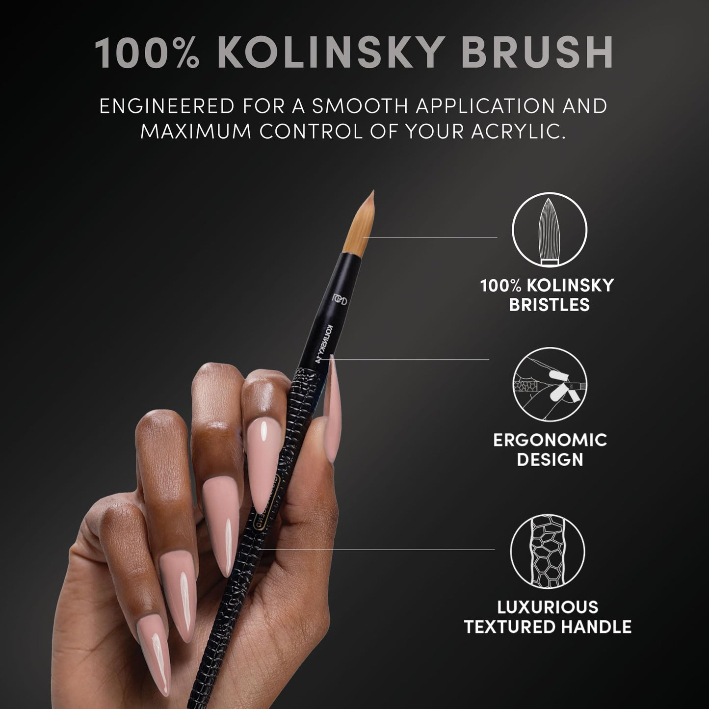Chaun Legend LGND 100% KOLINSKY Acrylic Brush #8 Beauty & Personal Care Chaun Legend Professional Nails