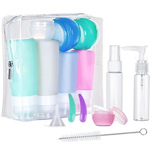 Benbilry 16 Pack Travel Bottles Set for Toiletries, TSA Approved Travel Size Leak Proof Containers, Silicone Squeezable Shampoo and Conditioner