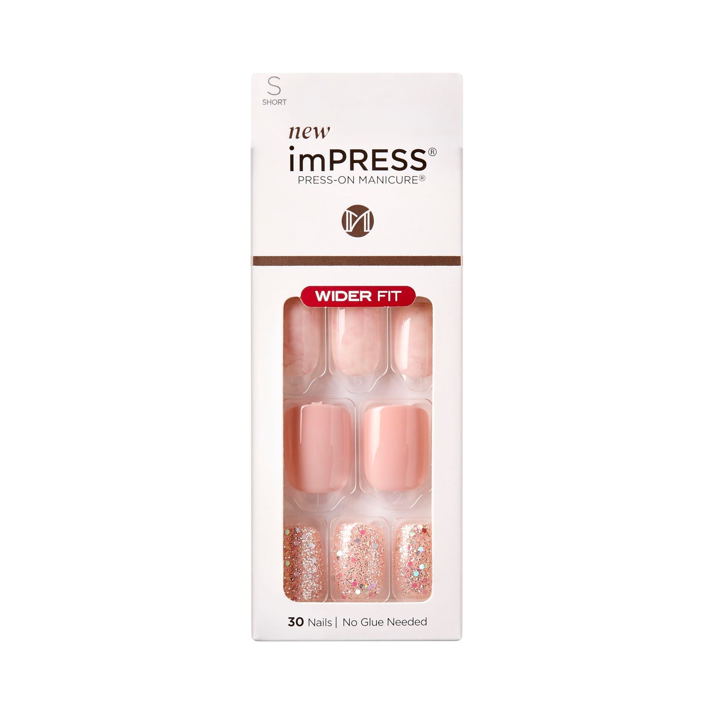Kiss Impress No Glue Mani Press On Nails, Wide, 'Just a Dream', Pink, Short Size, Squoval Shape, Includes 30 Nails, Prep Pad, Instructions Sheet, 1 Beauty & Personal Care imPRESS