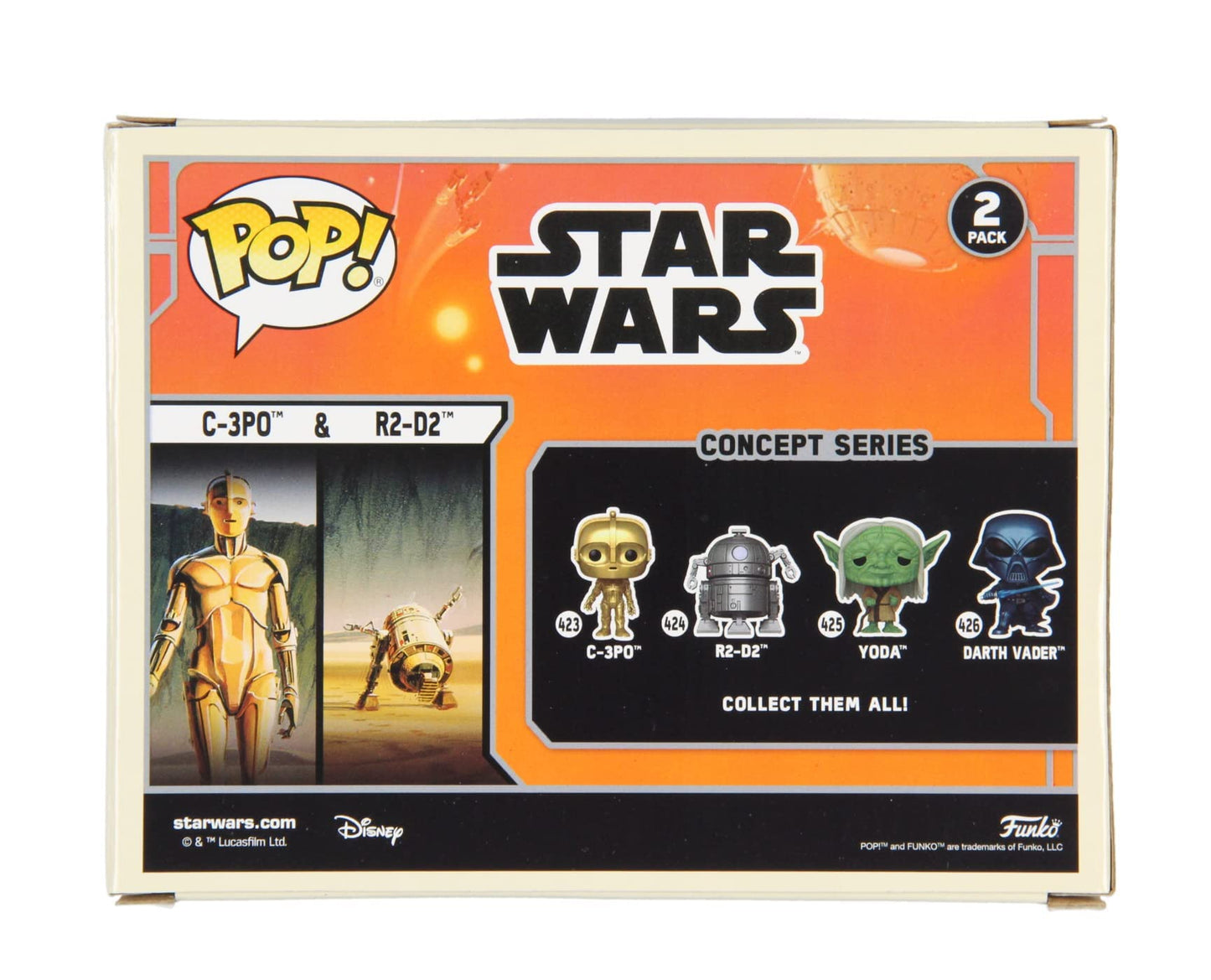 Funko Pop! Disney: Star Wars Concept - C-3PO & R2-D2 (Exclusively at Disney) 2-Pack Bobble-Heads Vinyl Figures