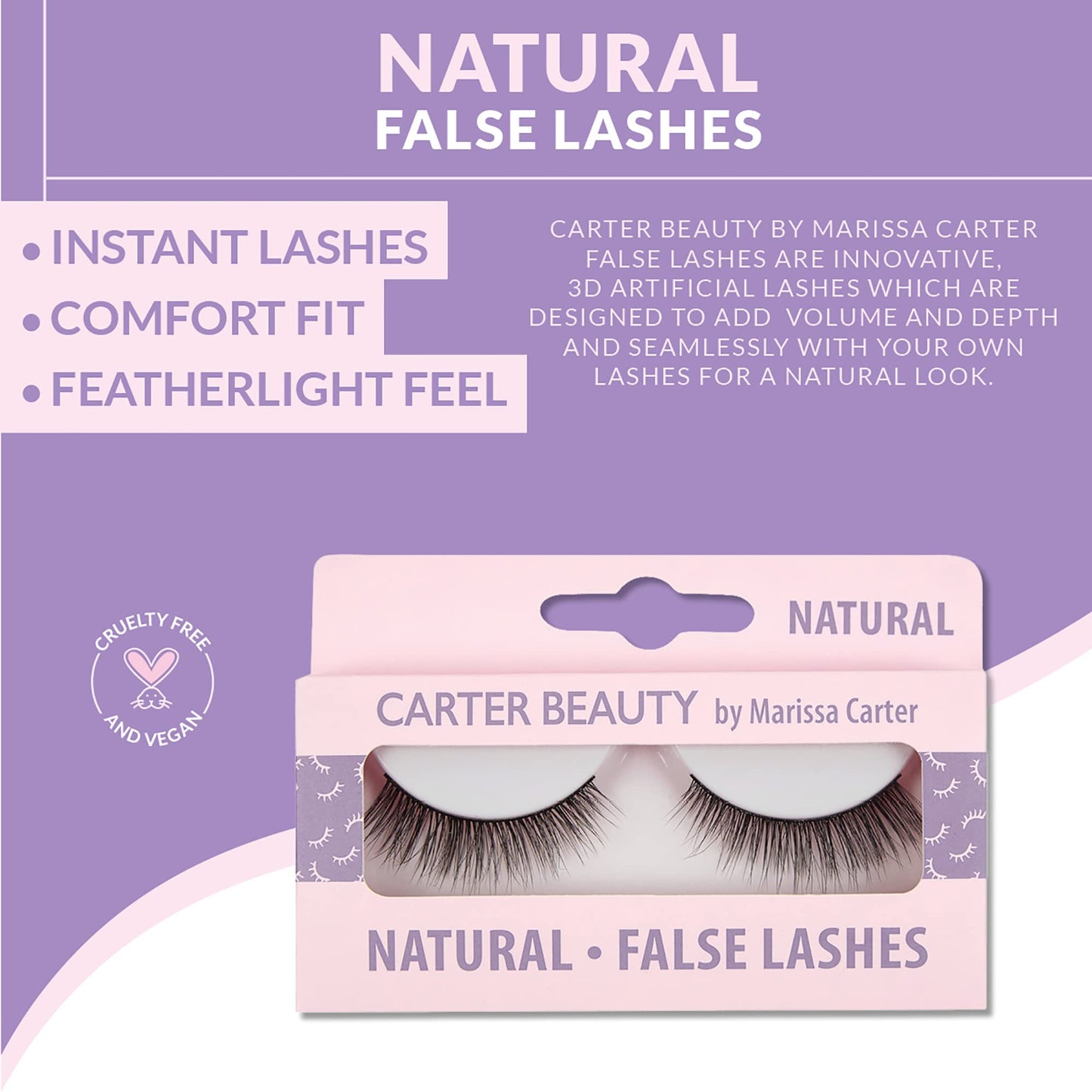 Carter Beauty On The Lash - 3D Artificial Eyelashes - Adds Volume And Depth - Adds A Touch Of Elegance - Feather Weight - Creates A Sophisticated…