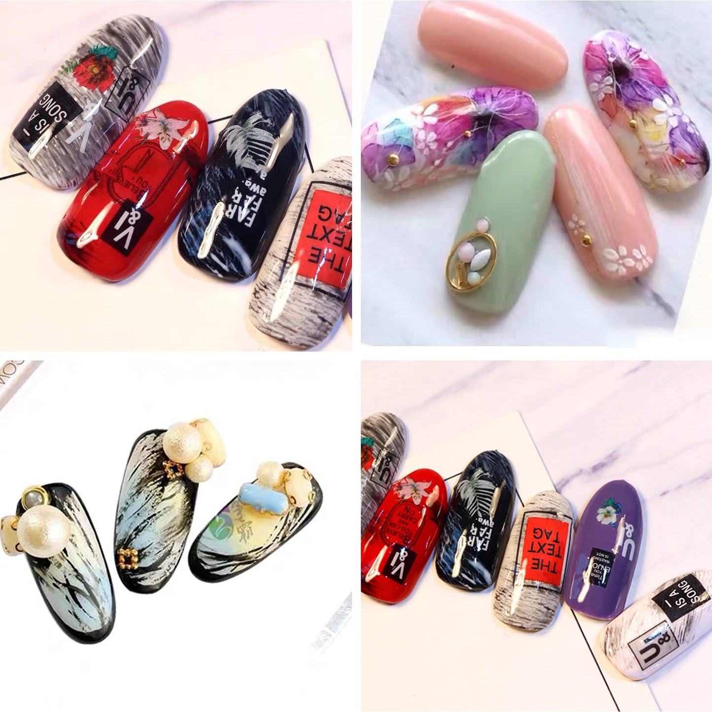 BQAN 2 Pc Nail Ombre Brush Pro Nail Art Tools, UV Gel Nail Art Painting Brush With Wood Handle