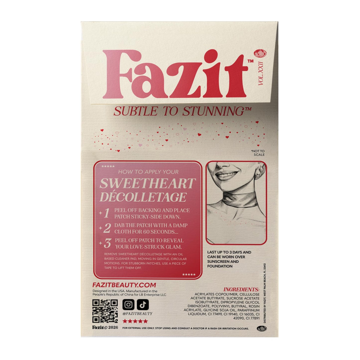 Fazit Makeup Patches - Sweetheart Decolletage Speckles - Glow Up Make-Up Patches - Cute Glitter Makeup Accessories for Women - Cosmetic Glitter