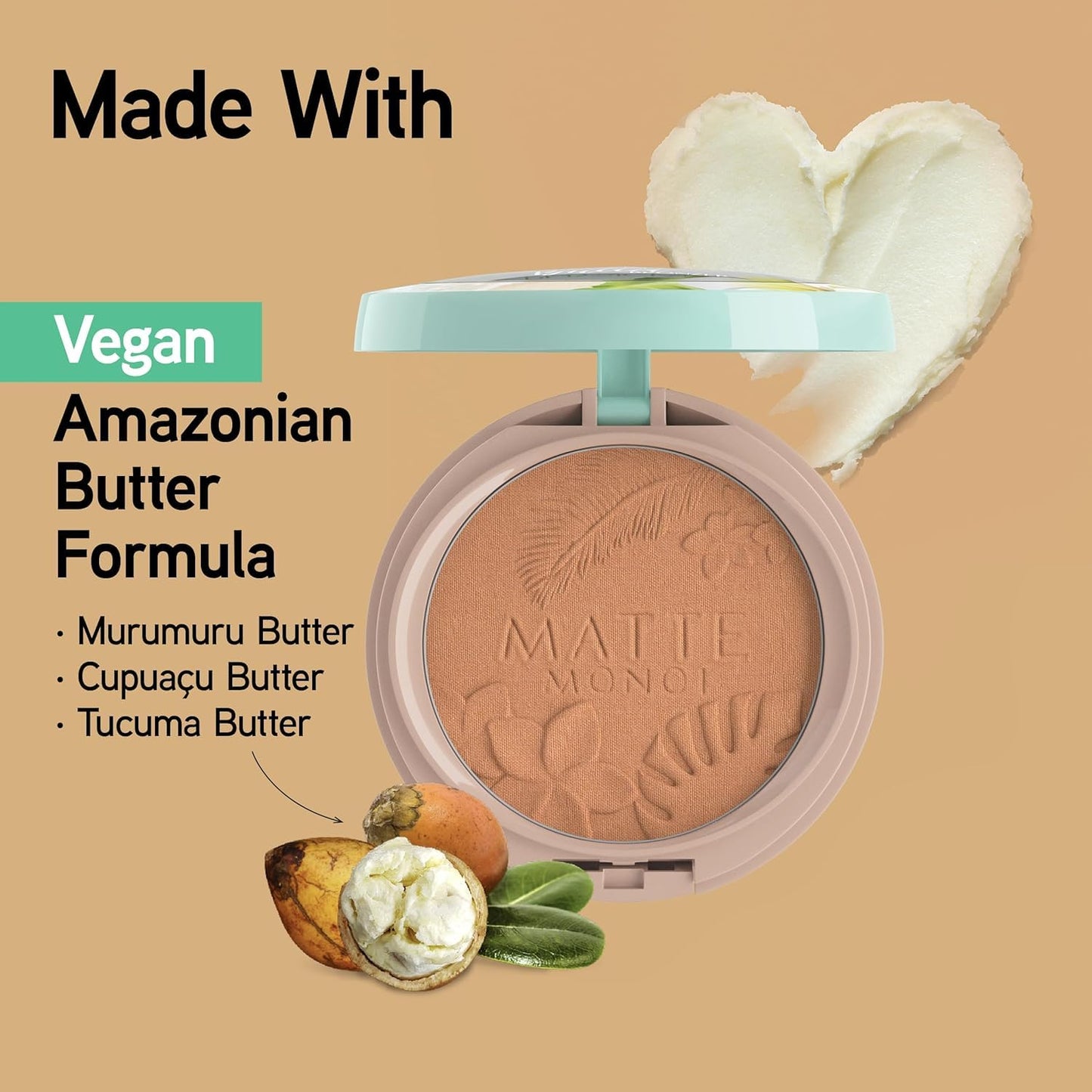 Physicians Formula Matte Monoi Butter Bronzer Powder Face Makeup, Dermatologist Tested, Vegan, Cruelty-Free, Gluten-Free, Sunkissed
